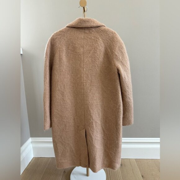 ASOS Wool Mohair Blend Camel Peacoat – Size 0 (Oversized Fit) - Picture 7 of 7